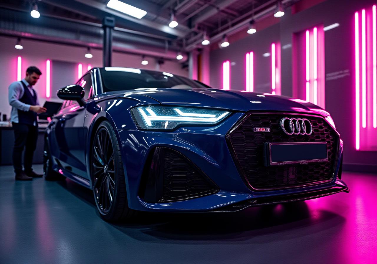 Auto sportiva in fase di tuning elettronico presso Glacian Performance